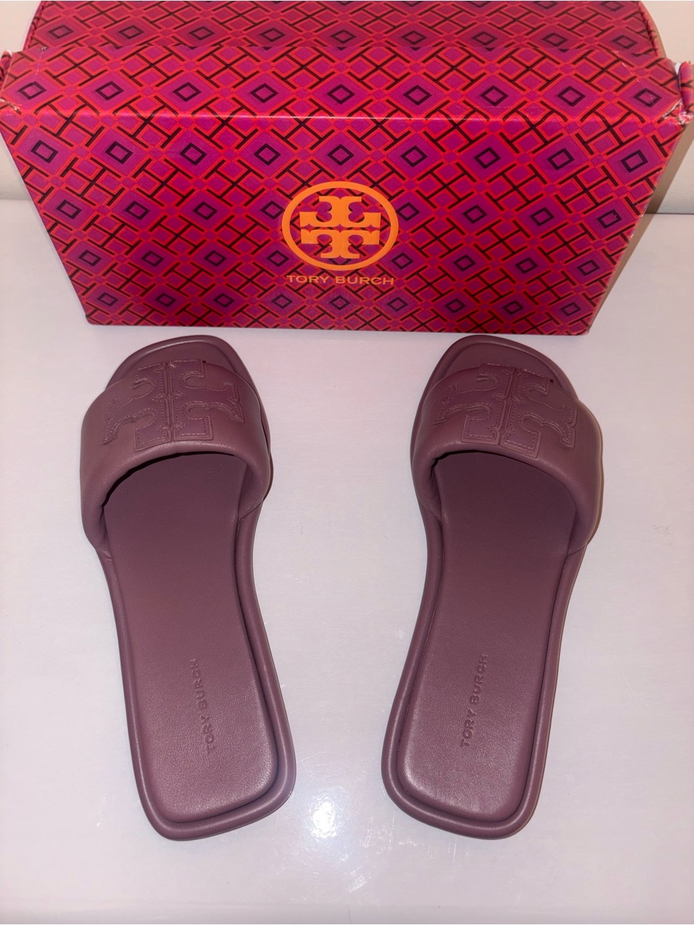Tory Burch Mauve Slide Sandals